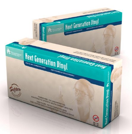 Dynarex Exam Glove Next Generation Vinyl Large NonSterile Stretch Vinyl Standard Cuff Length Smooth Ivory Not Rated - Case of 1000 - 6824-CS