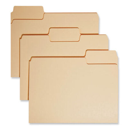 Smead™ SuperTab Top Tab File Folders, 1/3-Cut Tabs: Assorted, Letter Size, 0.75" Expansion, 14-pt Manila, 50/Box - Box of 1 - SMD-10401-BX