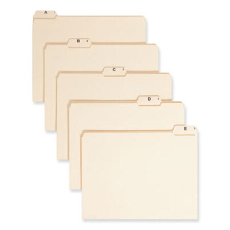 Smead™ Indexed File Folder Sets, 1/5-Cut Prelabeled Tabs: A to Z, Letter Size, 0.75" Expansion, Manila, 25/Set - ST/1 - SMD-11777-ST