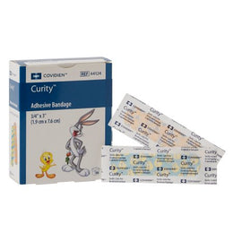Cardinal Adhesive Strip Curity™ 3/4 X 3 Inch Plastic Rectangle Kid Design (Assorted Looney Tunes) Sterile - Box of 1 - 44124-BX