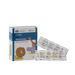 Cardinal Adhesive Strip Curity™ 3/4 X 3 Inch Plastic Rectangle Kid Design (Zoo Animals) Sterile - Case of 24 - 44125-CS