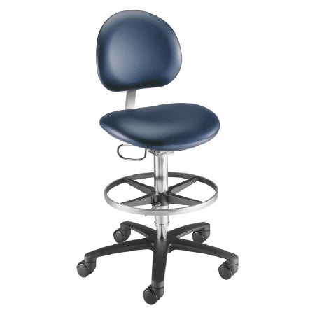 The Brewer Company Lab Stool Millennium Series Adjustable Contoured Seat, Backrest Pneumatic Height Adjustment 2 Inch Dual Wheel Nylon Casters Claret - Each - 21521B-US357-EA