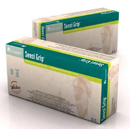 Dynarex Exam Glove Sensi Grip® Small NonSterile Latex Standard Cuff Length Smooth Ivory Not Rated - Case of 10 - 6712-CS