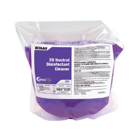 EcoLab Oasis Pro™ 20 Neutral Surface Disinfectant Cleaner Quaternary Based Oasis Pro™ Integrated Dispensing System Liquid Concentrate 2 Liter Bag Floral Scent NonSterile - Case of 2 - 6100460-CS