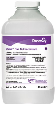 Lagasse Diversey™ Oxivir® Five 16 Surface Disinfectant Cleaner Peroxide Based J-Fill® Dispensing Systems Liquid Concentrate 2.5 Liter Bottle Scented NonSterile - Case of 2 - DVS4963331-CS