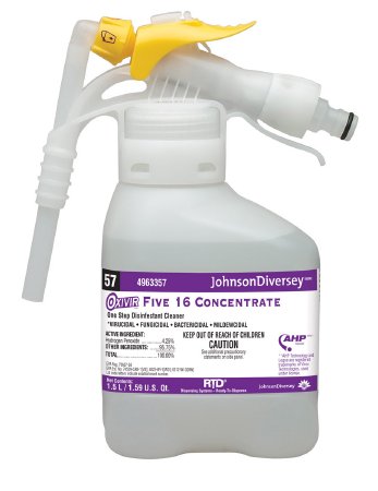Lagasse Diversey™ Oxivir® Five 16 Surface Disinfectant Cleaner Peroxide Based RTD® Dispensing System Liquid Concentrate 1.5 Liter Bottle Scented NonSterile - Case of 2 - DVS4963357-CS
