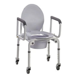 Patterson Medical Supply Commode Chair drive™ Drop Arms Steel Frame 300 lbs. Weight Capacity - Each - 081607308-EA