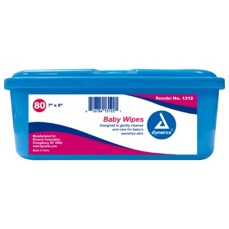 Dynarex Baby Wipe Dynarex® Tub Aloe / Lanolin Scented 100 Count - Case of 1000 - 1312-CS