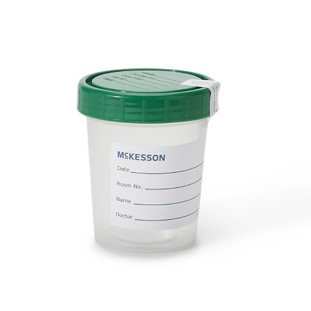 McKesson Specimen Container McKesson 120 mL (4 oz.) Screw Cap Sterile Inside Only - Case of 100 - 569-CS