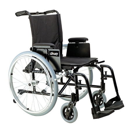 Drive Medical Lightweight Wheelchair drive™ Cougar Dual Axle Desk Length Arm Swing-Away Footrest Black Upholstery 16 Inch Seat Width Adult 250 lbs. Weight Capacity - Each - AK516ADA-ASF-EA