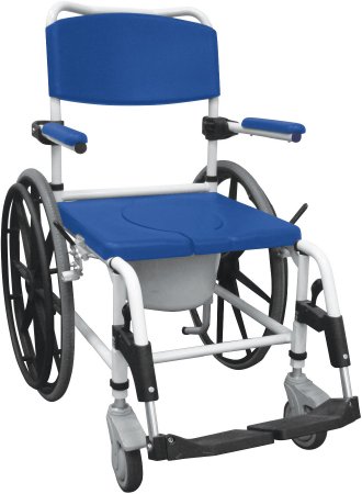 Drive Medical Commode / Shower Chair drive™ Padded Fixed Arms Aluminum Frame Padded Backrest 275 lbs. Weight Capacity - Each - NRS185006-EA