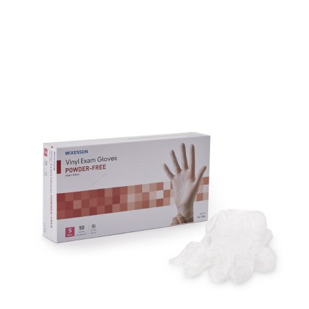 McKesson Exam Glove McKesson Confiderm® Small NonSterile Vinyl Standard Cuff Length Smooth Clear Not Rated - Box of 50 - 14-164-BX