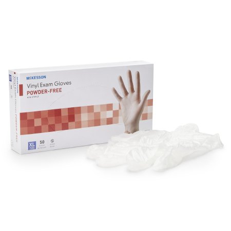 McKesson Exam Glove McKesson Confiderm® X-Large NonSterile Vinyl Standard Cuff Length Smooth Clear Not Rated - Case of 1000 - 14-170-CS