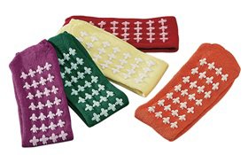 Alimed Fall Management Slipper Socks Posey® One Size Fits Most Yellow Above the Ankle - Box of 12 - 70524-BX