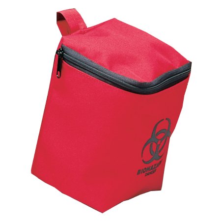 Hopkins Medical Products Transport Pouch Red / Black Biohazard Vinyl-Coated 600 D Poly Fabric 4-3/4 W X 6-1/4 H X 4-3/4 D - Each - 530347-EA