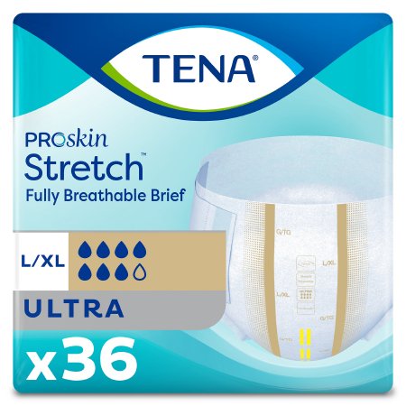 Essity HMS North America Inc Unisex Adult Incontinence Brief TENA ProSkin Stretch™ Ultra Large / X-Large Disposable Heavy Absorbency - Pack of 36 - 67803-PK