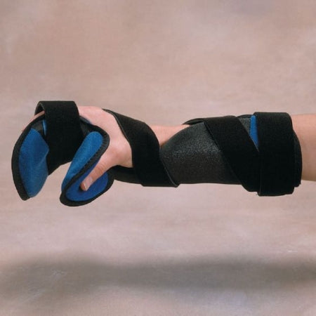 Patterson Medical Supply Functional Resting Hand Orthosis Rolyan® Kwik-Form™ Fabric / Foam / Wire Right Hand Black / Blue Medium / Large - Each - A812702-EA