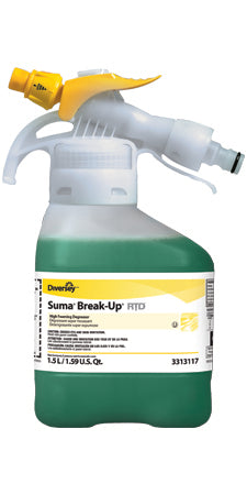 Lagasse Diversey™ Suma® Break-Up® SC Surface Cleaner / Degreaser RTD® Dispensing System Foaming 1.5 Liter Bottle Unscented NonSterile - Case of 2 - DVO93313117-CS