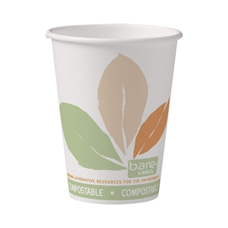 RJ Schinner Co Drinking Cup Bare® Eco-Forward® 12 oz. Leaf Print Paper Disposable - Case of 20 - 412PLN-J7234-CS