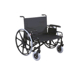 Graham-Field Bariatric Reclining Wheelchair Regency XL 2000 Heavy Duty Dual Axle Desk Length Arm Swing-Away Elevating Legrest Black Upholstery 22 Inch Seat Width Adult 700 lbs. Weight Capacity - Each - 67222230R-EA