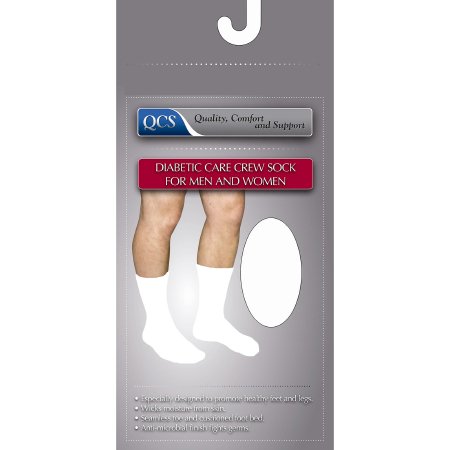Scott Specialties Diabetic Socks Scott Specialties Crew Large White Closed Toe - Pair - MCO1680 WHI LG-PR