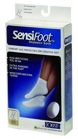 BSN Medical Diabetic Compression Socks JOBST® Sensifoot™ Mini Crew Ankle High X-Large White Closed Toe - Pair - 110879-PR
