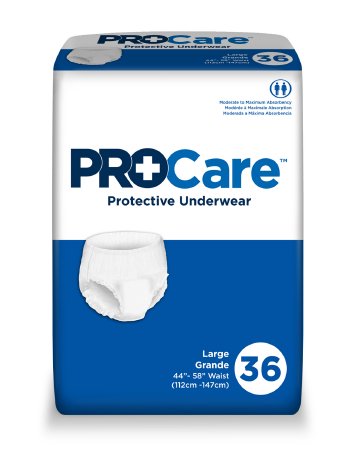 First Quality Unisex Adult Absorbent Underwear ProCare™ Pull On with Tear Away Seams Large Disposable Moderate Absorbency - Case of 2 - CRU-513-CS