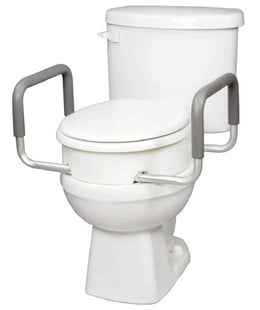 Apex-Carex Raised Toilet Seat with Arms Carex® 3-1/2 Inch Height White 250 lbs. Weight Capacity - Case of 2 - FGB31700 0000-CS