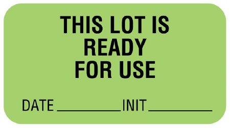 United Ad Label Pre-Printed Label UAL™ Advisory Label Light Green Paper THIS LOT IS READY FOR USE DATE____________INIT____________ Quality Control Label 7/8 X 1-5/8 Inch - Roll of 1 - ULQC223-RL