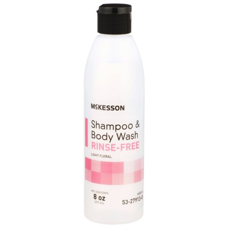McKesson Rinse-Free Shampoo and Body Wash McKesson 8 oz. Flip Top Bottle Light Floral Scent - Case of 48 - 53-27913-8-CS