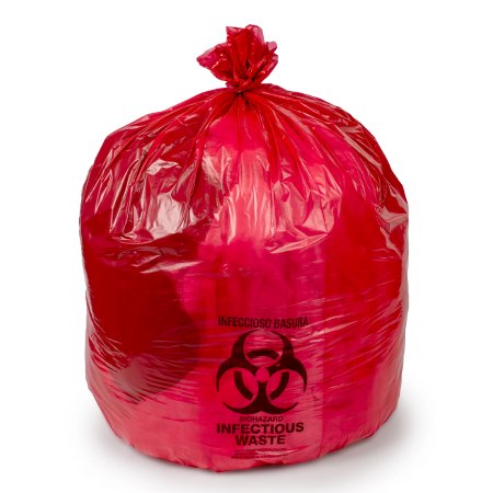 Colonial Bag Corp Infectious Waste Bag Colonial Bag 40 to 45 gal. Red Bag HDPE 40 X 48 Inch - Case of 250 - HDR404817-CS