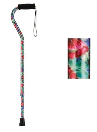 Nova Ortho-Med Offset Cane Nova Aluminum 30 to 39 Inch Height Canterbury Print - Case of 2 - 2093-CS
