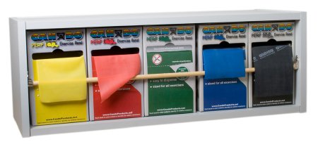 Fabrication Enterprises Exercise Resistance Band Storage Rack With Bands CanDo® Dispens-a-Band™ Rack with REP Band® 6 X 12 X 41 Inch - Each - 10-5488-EA