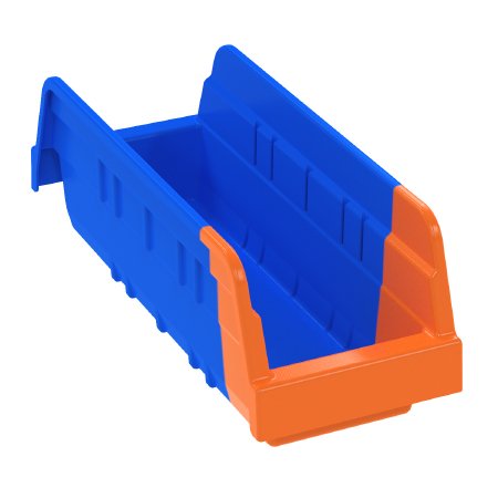 Akro-Mils Storage Bin Indicator® Blue / Orange Plastic 4 X 4-1/4 X 11-5/8 Inch - CT/24 - 36442BLUE-CT