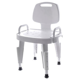 Maddak Bath Bench Maddak Removable Arms Plastic Frame With Backrest 17 Inch Seat Width 300 lbs. Weight Capacity - Each - 727142121-EA