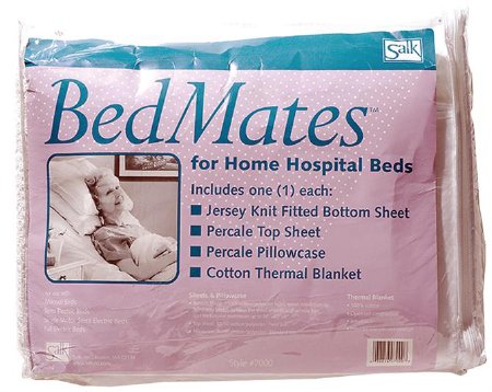 Salk Inc Bed Sheet Set Bedmates® Flat Sheet / Fitted Sheet / Pillowcase / Blanket Various Dimensions Cotton 55% / Polyester 45% / Blanket Cotton 100% Reusable - Each - 7000-EA