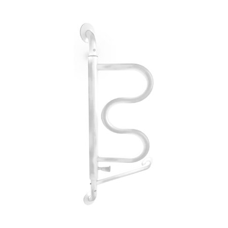 Stander Curved Grab Bar White Zinc Plated Steel - Case of 4 - 9000-CS