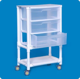 IPU Mobile Cart Polypropylene 15.5 X 26.25 X 42 Inch, 7 X 15.5 X 19 Inch Drawer, 16 X 26 Inch Bottom Storage Shelf Three Large Supply Drawers - Each - MRI-CNAC31-EA