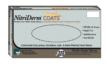 Innovative Healthcare Corp Exam Glove NitriDerm® COATS® X-Small NonSterile Nitrile Standard Cuff Length Fully Textured White Chemo Tested - Case of 2000 - 125052-CS