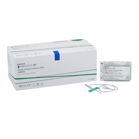 McKesson Infusion Set McKesson Prevent® 21 Gauge 3/4 Inch 12 Inch Tubing Without Port - Box of 50 - 4665-BX