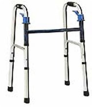 Patterson Medical Supply Dual Release Folding Walker Adjustable Height Deluxe 350 lbs. Weight Capacity 25-1/2 to 32 Inch Height - Each - 552876-EA