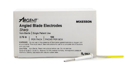 McKesson Dermal Tip Electrode McKesson Argent™ Stainless Steel Sharp Angled Blade Tip Disposable NonSterile - Box of 100 - 233-BX