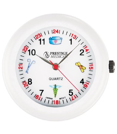 Prestige Medical Medical Watch Attach to Stethoscope Quartz™ 24 Hours Dial Display - Each - 1689-WHT-EA