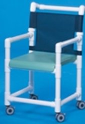 IPU Shower Chair ipu® Fixed Arms PVC Frame Mesh Backrest 21 Inch Seat Width 300 lbs. Weight Capacity - Each - SC710 N-EA