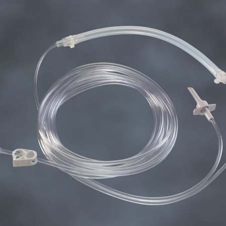 HK Surgical Infiltration Connector Tubing 15.5 Foot Length 0.125 Inch I.D. Luer Lock Connector Clear Smooth OT Surface Silicone - Case of 10 - CVT-10-CS