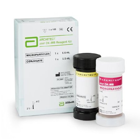 Abbott Reagent Architect™ STAT Cardiac Marker Creatine Kinase MB (CK-MB) For Architect iSystem with STAT Protocol Capability 100 Tests R1: 6.6 mL, R2: 5.9 mL - Box of 100 - 02K4225-BX