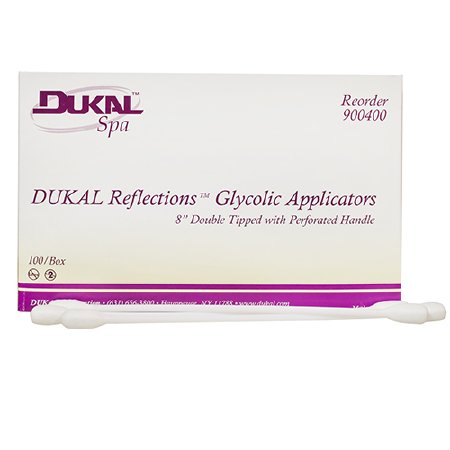 Dukal Applicator Stick Dukal Reflections™ Glycolic Poly/Rayon Tip Plastic Shaft 8 Inch NonSterile 100 per Pack - Case of 1000 - 900400-CS
