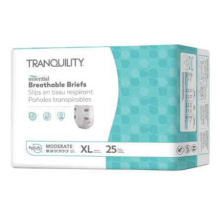 Principle Business Enterprises Unisex Adult Incontinence Brief Tranquility® Essential X-Large Disposable Moderate Absorbency - Case of 100 - 2967-100-CS