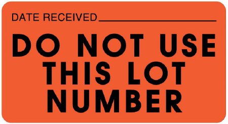 United Ad Label Pre-Printed / Write On Label Advisory Label Red Paper DATE RECEIVED __________ / DO NOT USE THIS LOT NUMBER Quality Control Label 1-5/8 X 3 Inch - Roll of 1 - ULLR242-RL