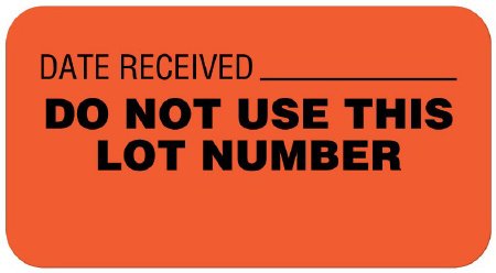 United Ad Label Pre-Printed / Write On Label UAL™ Advisory Label Red Paper DATE RECEIVED __________ / DO NOT USE THIS LOT NUMBER Quality Control Label 7/8 X 1-5/8 Inch - Roll of 1 - ULQC324-RL
